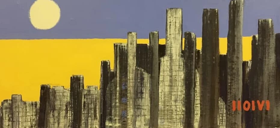 Moonstone skyline beneath the moon